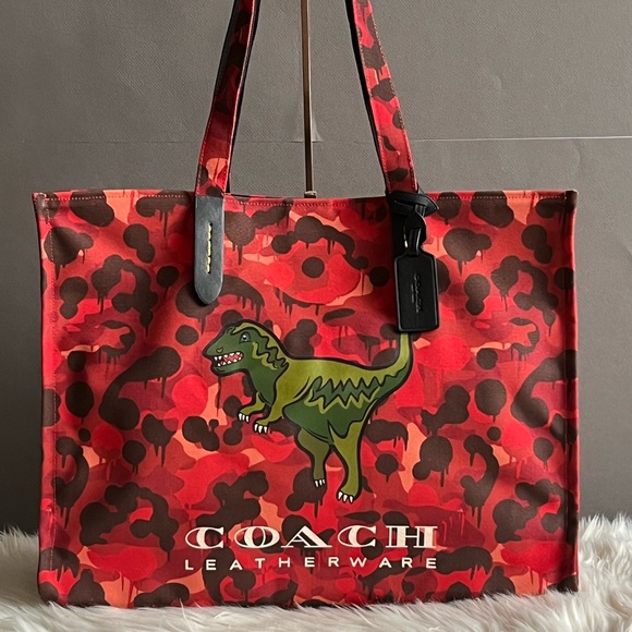 Coach Handbags - 💰SOLD - CF079 - Coach Canvas Tote 42 with Camo Print and Rexy